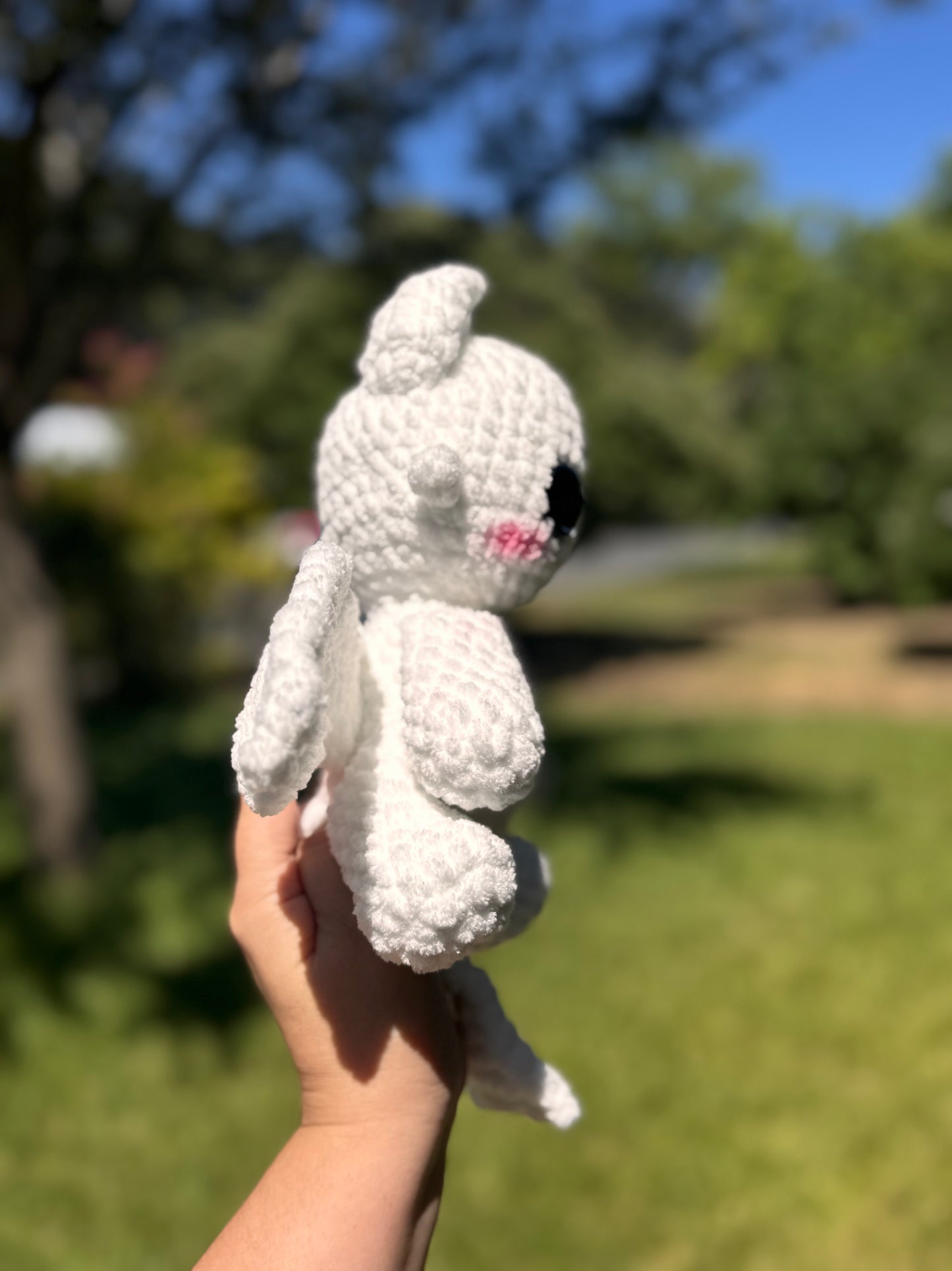 Plush White Dragon Crochet Amigurumi