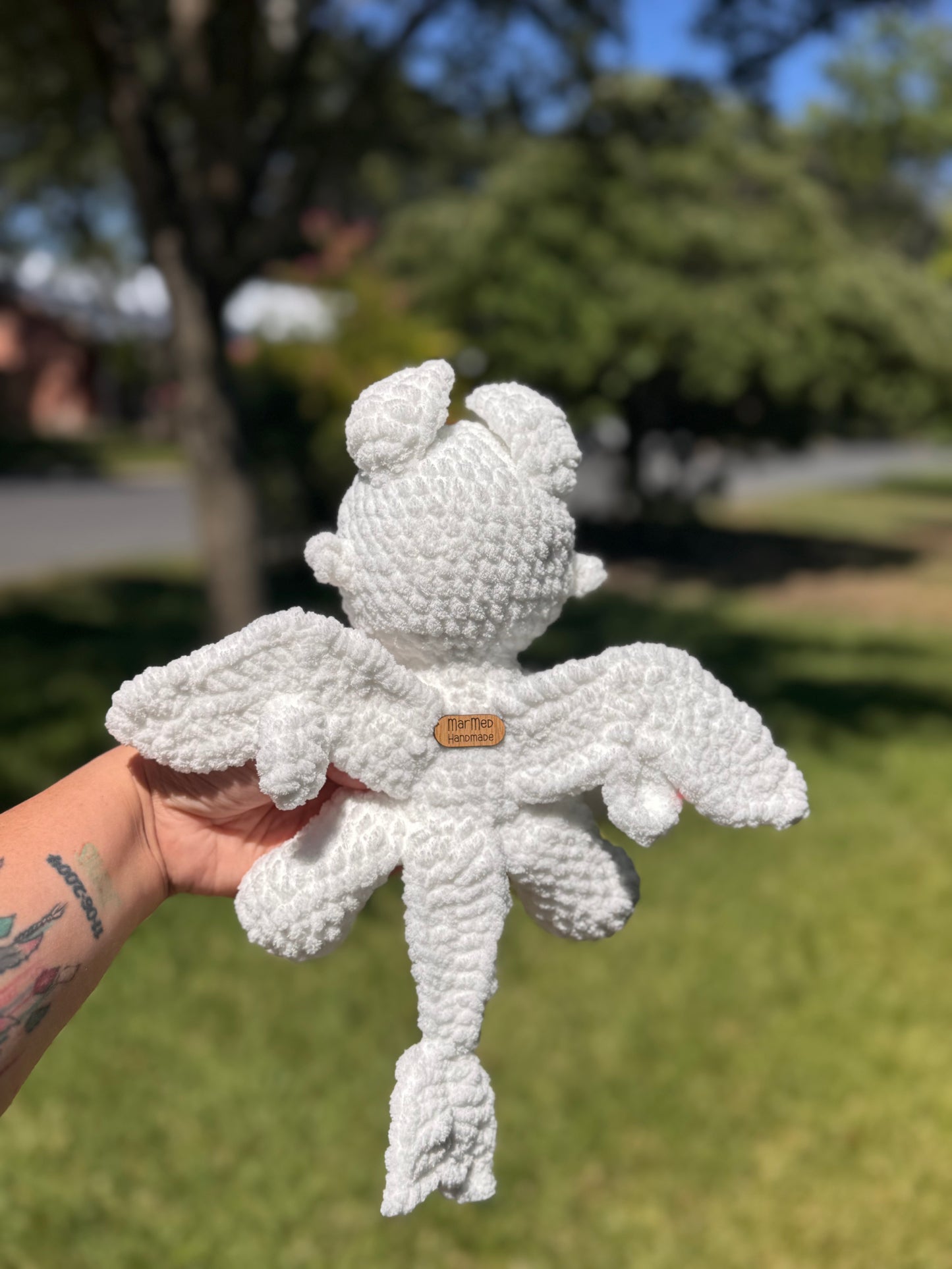 Plush White Dragon Crochet Amigurumi