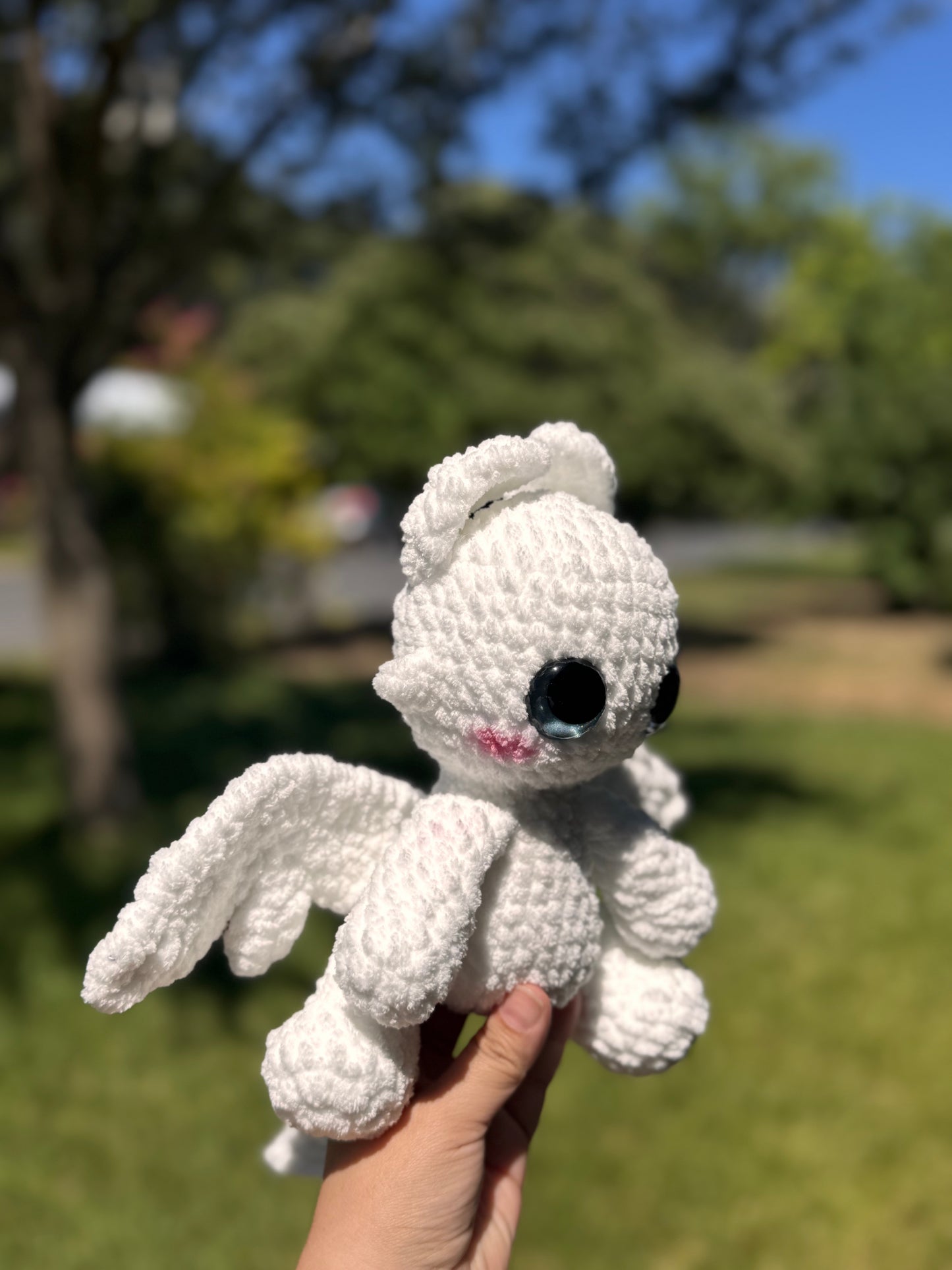 Plush White Dragon Crochet Amigurumi